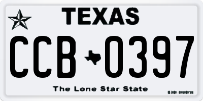 TX license plate CCB0397
