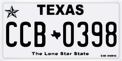 TX license plate CCB0398