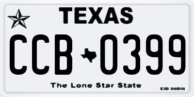 TX license plate CCB0399