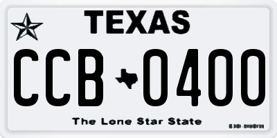 TX license plate CCB0400