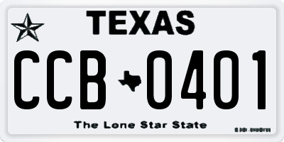 TX license plate CCB0401
