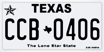 TX license plate CCB0406