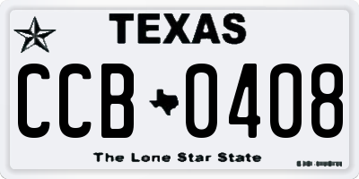 TX license plate CCB0408