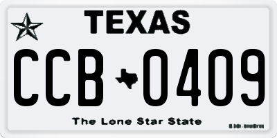 TX license plate CCB0409