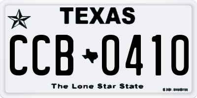 TX license plate CCB0410