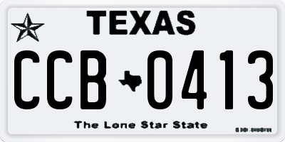 TX license plate CCB0413
