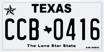 TX license plate CCB0416
