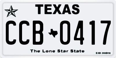 TX license plate CCB0417