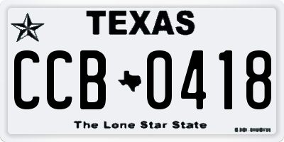 TX license plate CCB0418