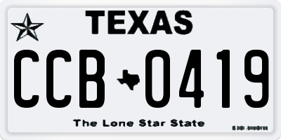 TX license plate CCB0419