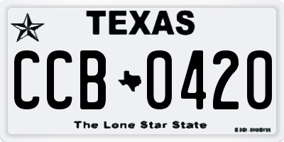 TX license plate CCB0420