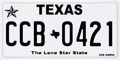 TX license plate CCB0421