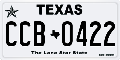 TX license plate CCB0422