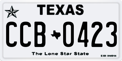 TX license plate CCB0423