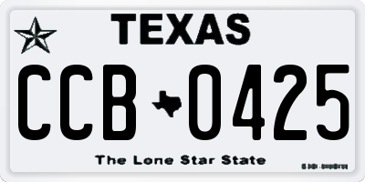 TX license plate CCB0425