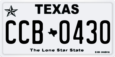 TX license plate CCB0430
