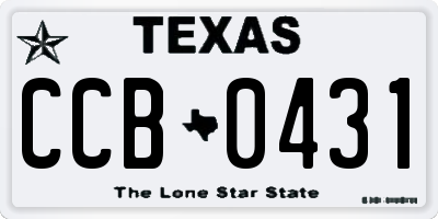 TX license plate CCB0431