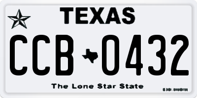TX license plate CCB0432