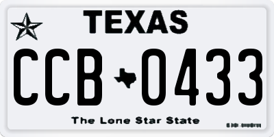 TX license plate CCB0433