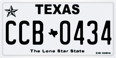 TX license plate CCB0434