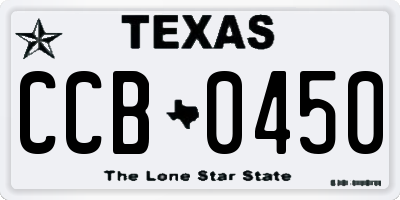 TX license plate CCB0450