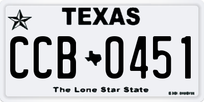 TX license plate CCB0451