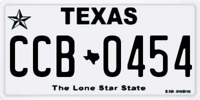 TX license plate CCB0454