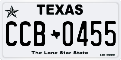 TX license plate CCB0455