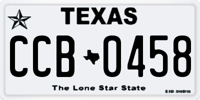 TX license plate CCB0458