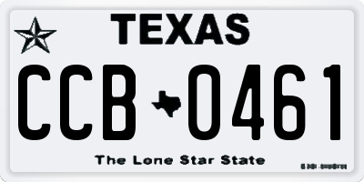 TX license plate CCB0461