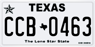 TX license plate CCB0463