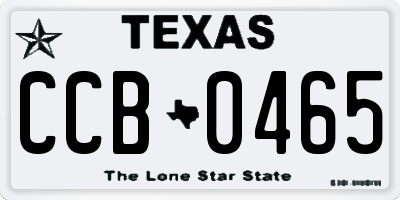 TX license plate CCB0465
