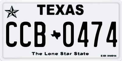 TX license plate CCB0474