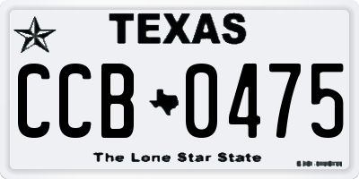 TX license plate CCB0475