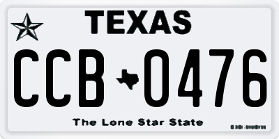 TX license plate CCB0476