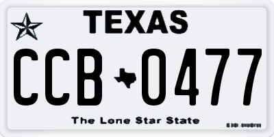 TX license plate CCB0477