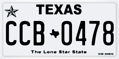TX license plate CCB0478