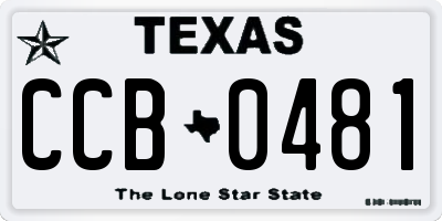 TX license plate CCB0481