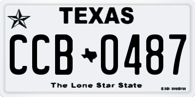TX license plate CCB0487