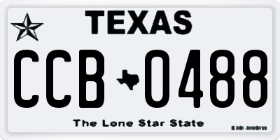 TX license plate CCB0488