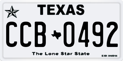 TX license plate CCB0492