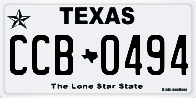 TX license plate CCB0494