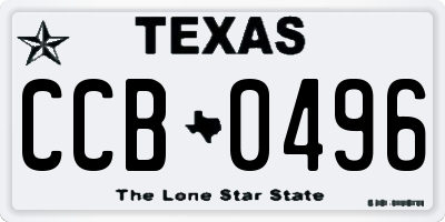 TX license plate CCB0496