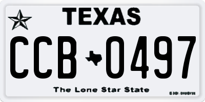 TX license plate CCB0497