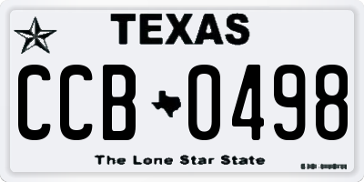TX license plate CCB0498