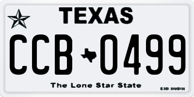 TX license plate CCB0499