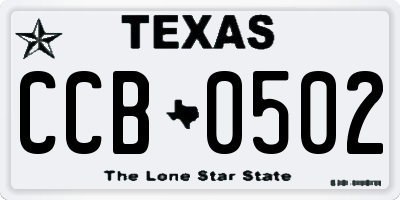 TX license plate CCB0502