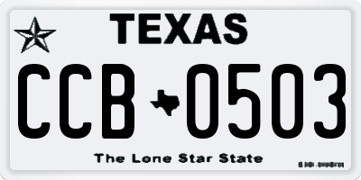 TX license plate CCB0503