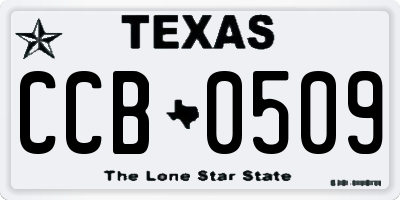 TX license plate CCB0509