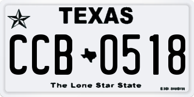 TX license plate CCB0518